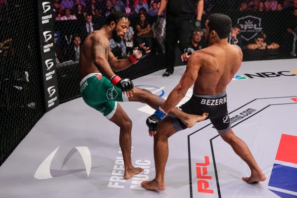 Harrison lands a kick