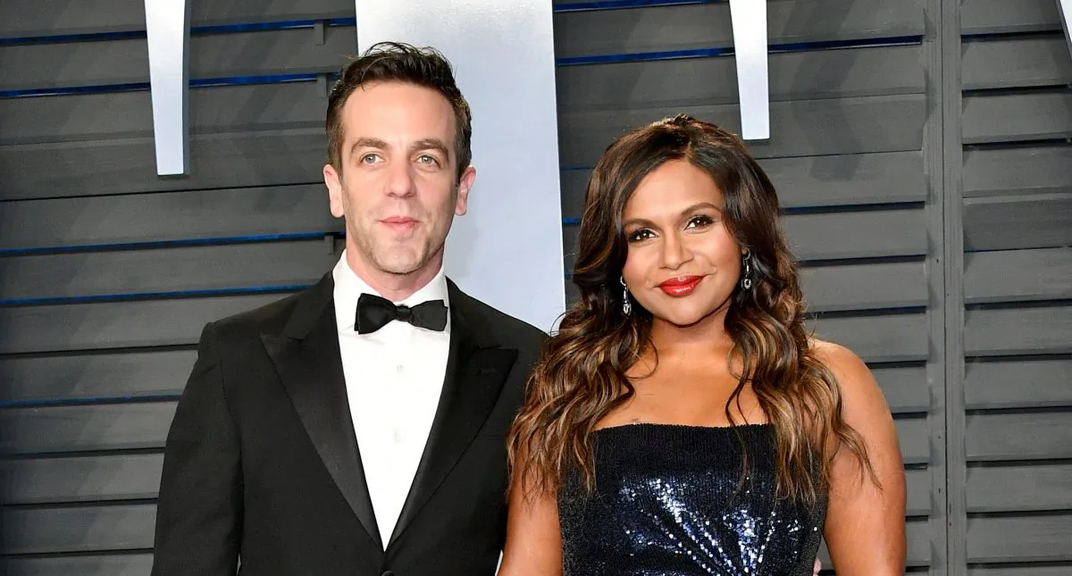 B.J. Novak (L) and Mindy Kaling attend the 2018 Vanity Fair Oscar Party, Beverly Hills, Calif., March 4, 2018. (Dia Dipasupil/Getty Images)