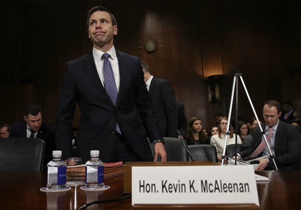 Kevin K. McAleenan, commissioner of U.S. Customs and Border Protection, arrives to testify