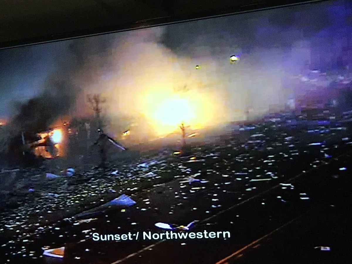 The moment of an explosion in the the suburb of Chicago is captured on camera. (Lake County Sheriff)