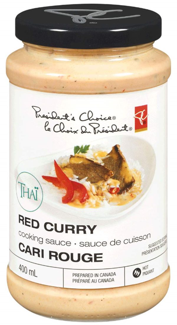 A recall warning was issued for. President's Choice Thai Red Curry Cooking Sauce on May 3, 2019. (Canadian Food Inspection Agency)