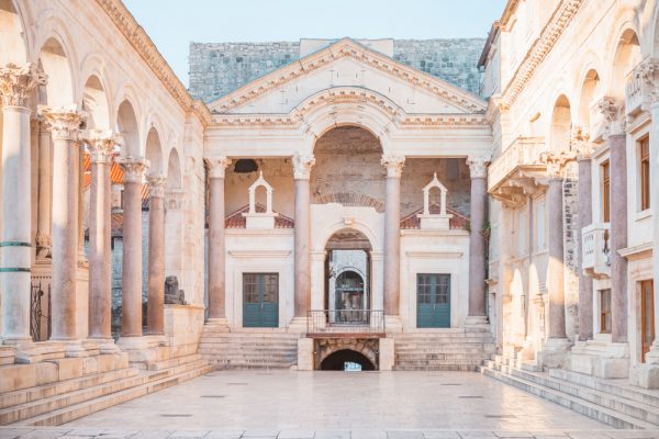 roman peristyle court in diocletians palace split croatia