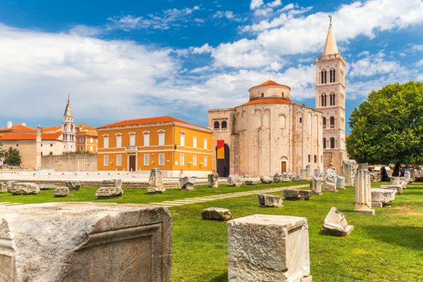 roman ruins in old town zadar croatia