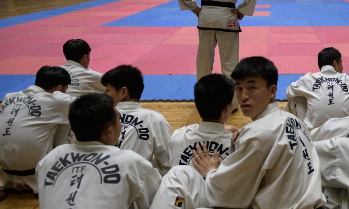 Taekwondo practitioners at a competition. (Ed Jones/AFP/Getty Images)