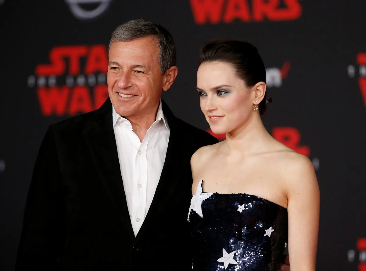 Chairman and CEO of The Walt Disney Company Bob Iger and actress Daisy Ridley at the world premiere of “Star Wars: The Last Jedi” in Los Angeles, Calif., on Sept. 12, 2017. (Danny Moloshok/Reuters)