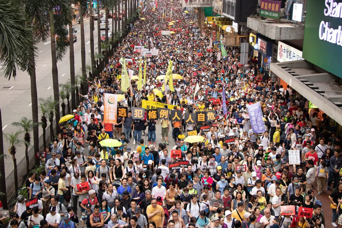 Over 130,000 Hongkongers protest China Extradition Amendments in Hong Kong on April 28. (Kiri Coi/The Epoch Times)