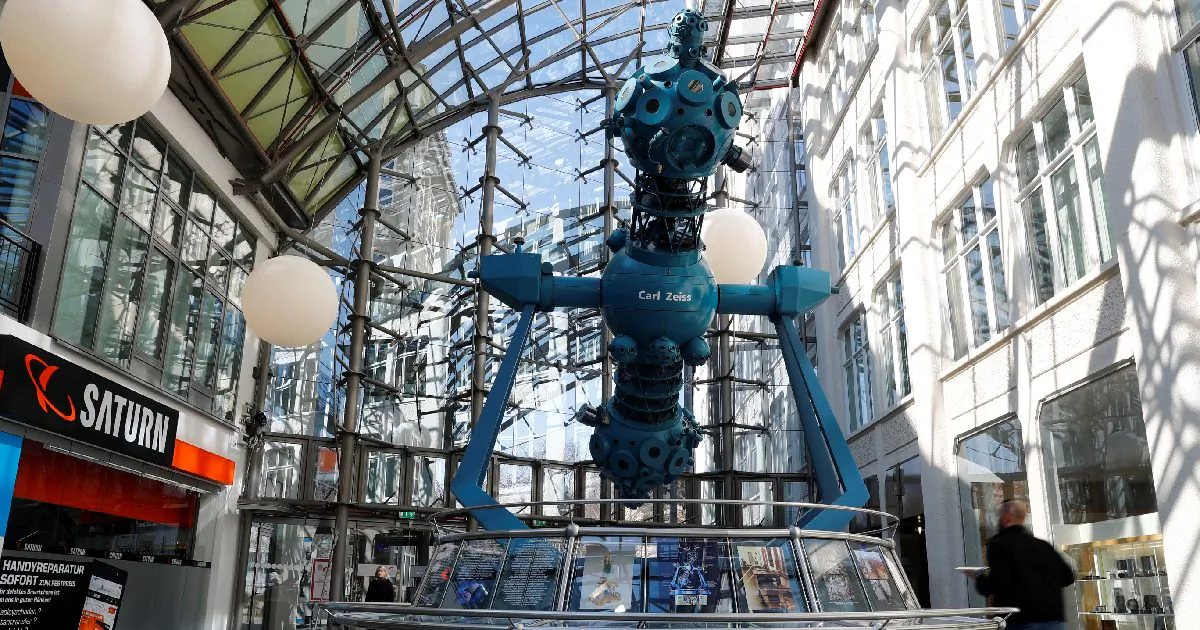 The Goethe Galerie shopping mall next to the headquarters of Jenoptik is pictured in Jena, Germany March 21, 2019. (Fabrizio Bensch/Reuters)
