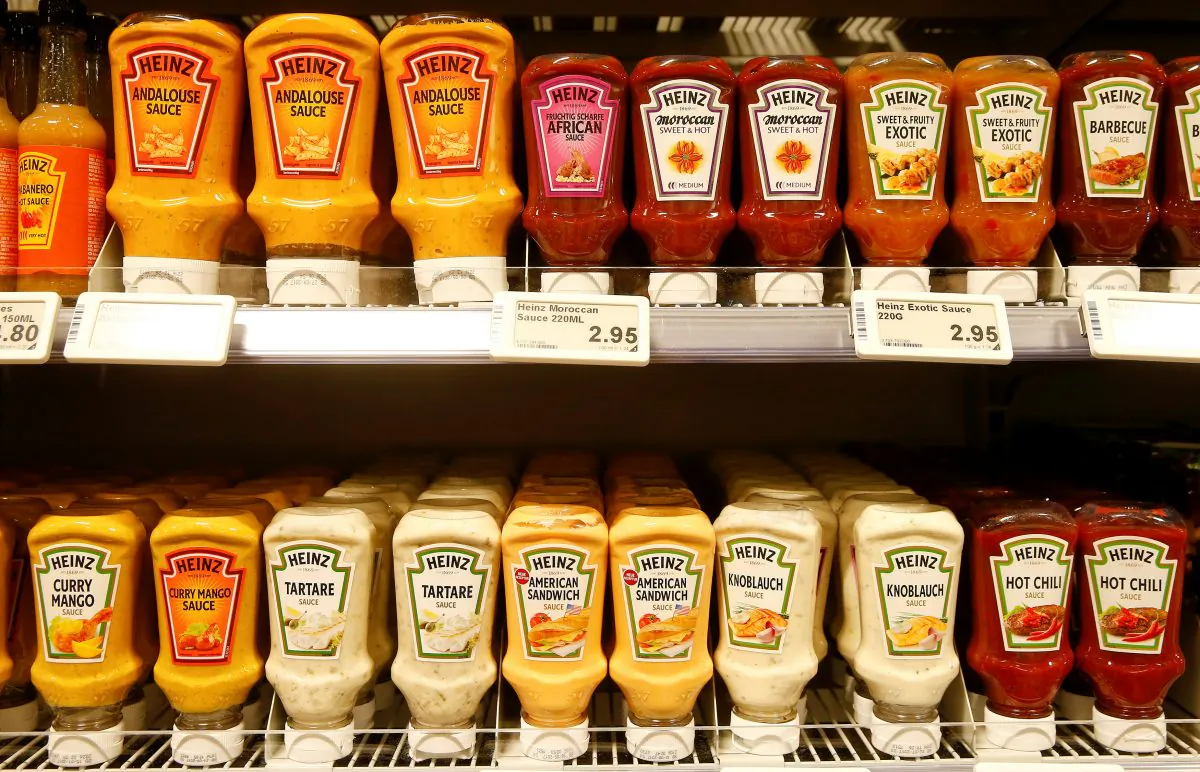 Various Heinz sauces of U.S. food company Kraft Heinz are offered at a supermarket of Swiss retail group Coop in Zumikon, Switzerland, on Dec. 13, 2016. (Arnd Wiegmann/Reuters)