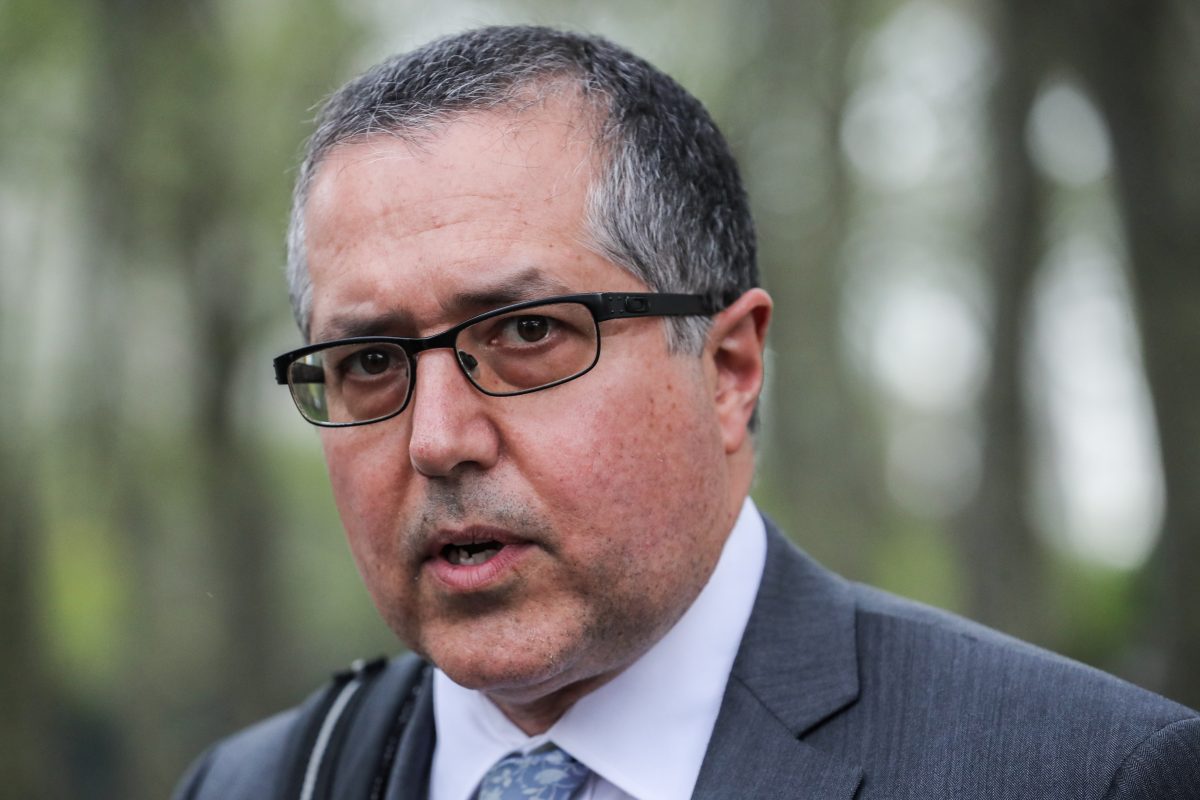 Marc Agnifilo, lawyer of Ex-Goldman Sachs banker Roger Ng, speaks at the federal court in New York