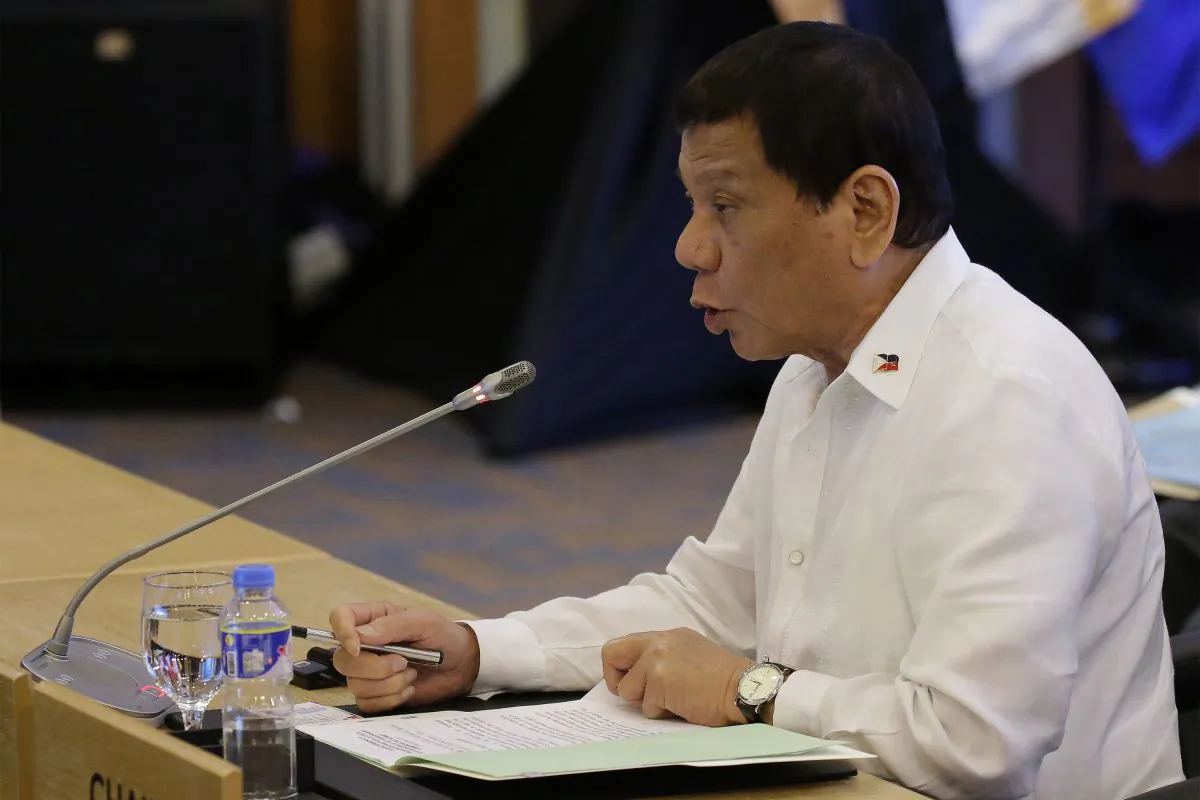 Philippine President Rodrigo Duterte at the ASEAN-US 40th Anniversary Commemorative Summit in Manila on Nov. 13, 2017. (Aaron Favila/AFP/Getty Images)