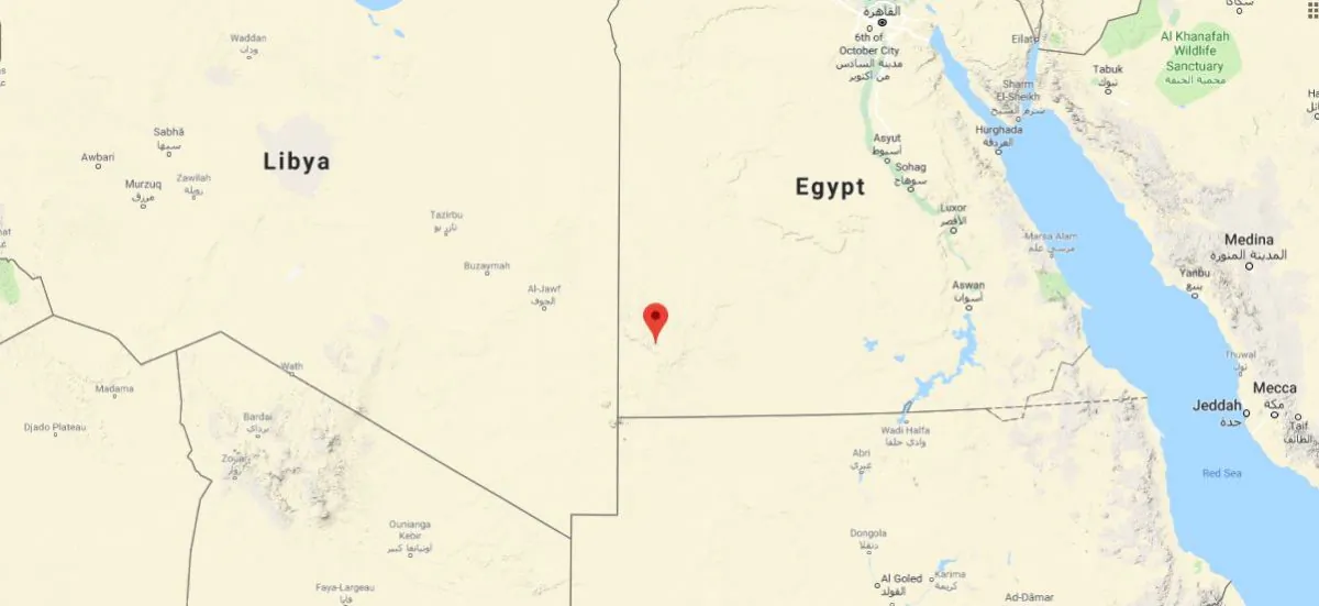 The location of the site in western Egypt (Google Maps)
