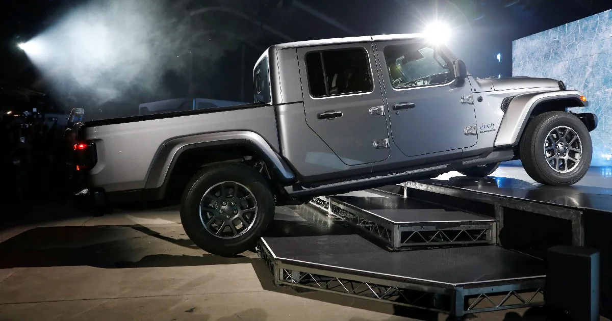 The 2020 Jeep Gladiator is introduced during a Jeep press conference at the Los Angeles Auto Show in Los Angeles, Calif., U.S. Nov. 28, 2018. (Mike Blake/Reuters)