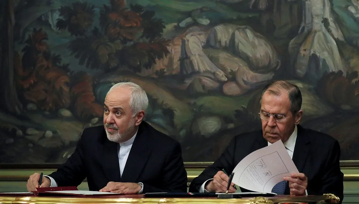 Russian Foreign Minister Sergei Lavrov and his Iranian counterpart Mohammad Javad Zarif attend a news conference in Moscow, Russia May 8, 2019. (Evgenia Novozhenina/Reuters)