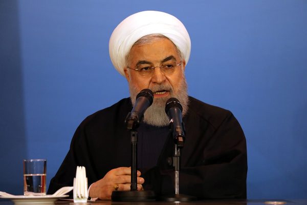 Iranian President Hassan Rouhani speaks during a meeting with tribal leaders