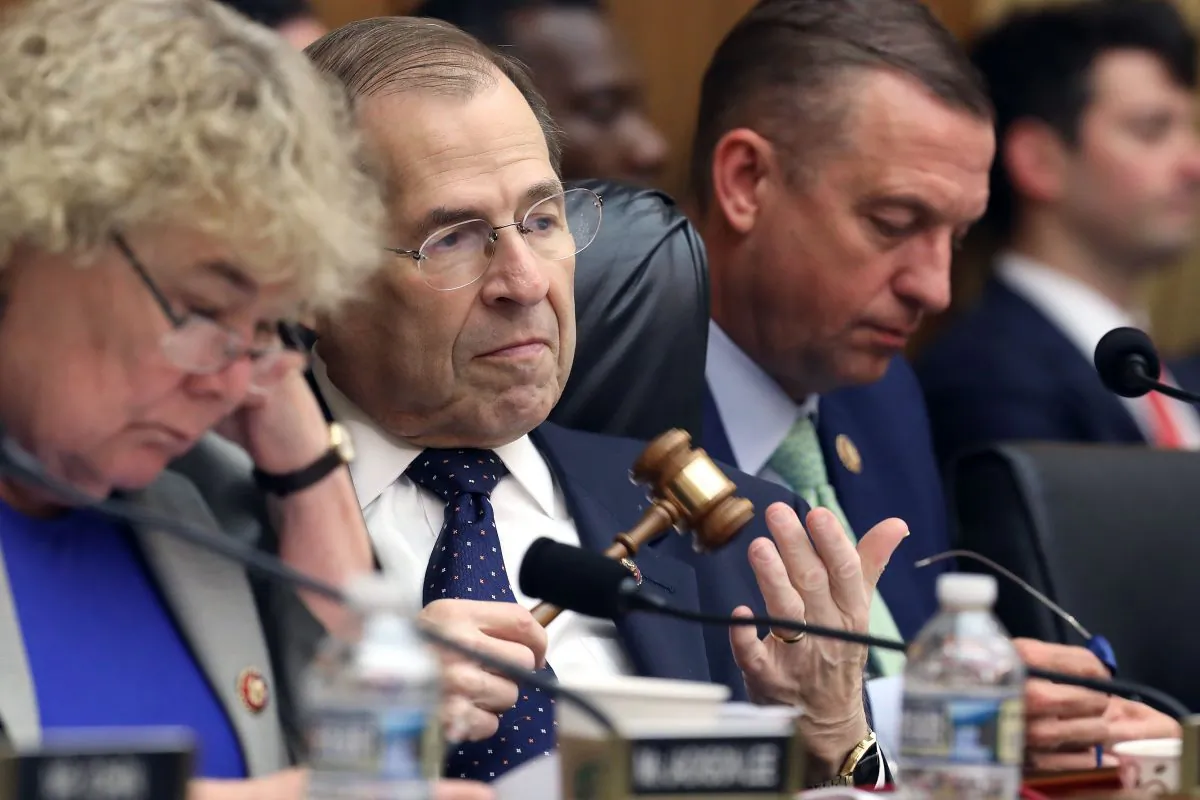 House Judiciary Committee Chairman Jerrold Nadler (D-NY) (C) presides over a mark-up hearing where members may vote to hold Attorney General William Barr in contempt of Congress for not providing an unredacted copy of special prosecutor Robert Mueller's report in the Rayburn House Office Building on Capitol Hill May 08, 2019 in Washington. (Chip Somodevilla/Getty Images)