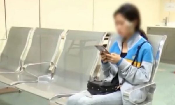 Girl face knife