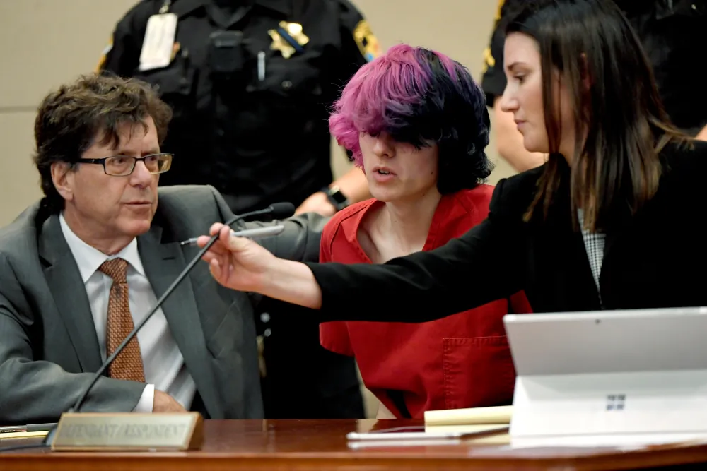 Devon Erickson, 18, accused of taking part in a deadly school shooting at the Science, Technology, Engineering and Math (STEM) School in Highlands Ranch, appears at the Douglas County Courthouse where he faces murder and attempted murder charges, in Castle Rock, Colorado, on May 8, 2019. (Joe Amon/The Denver Post/Pool via REUTERS)