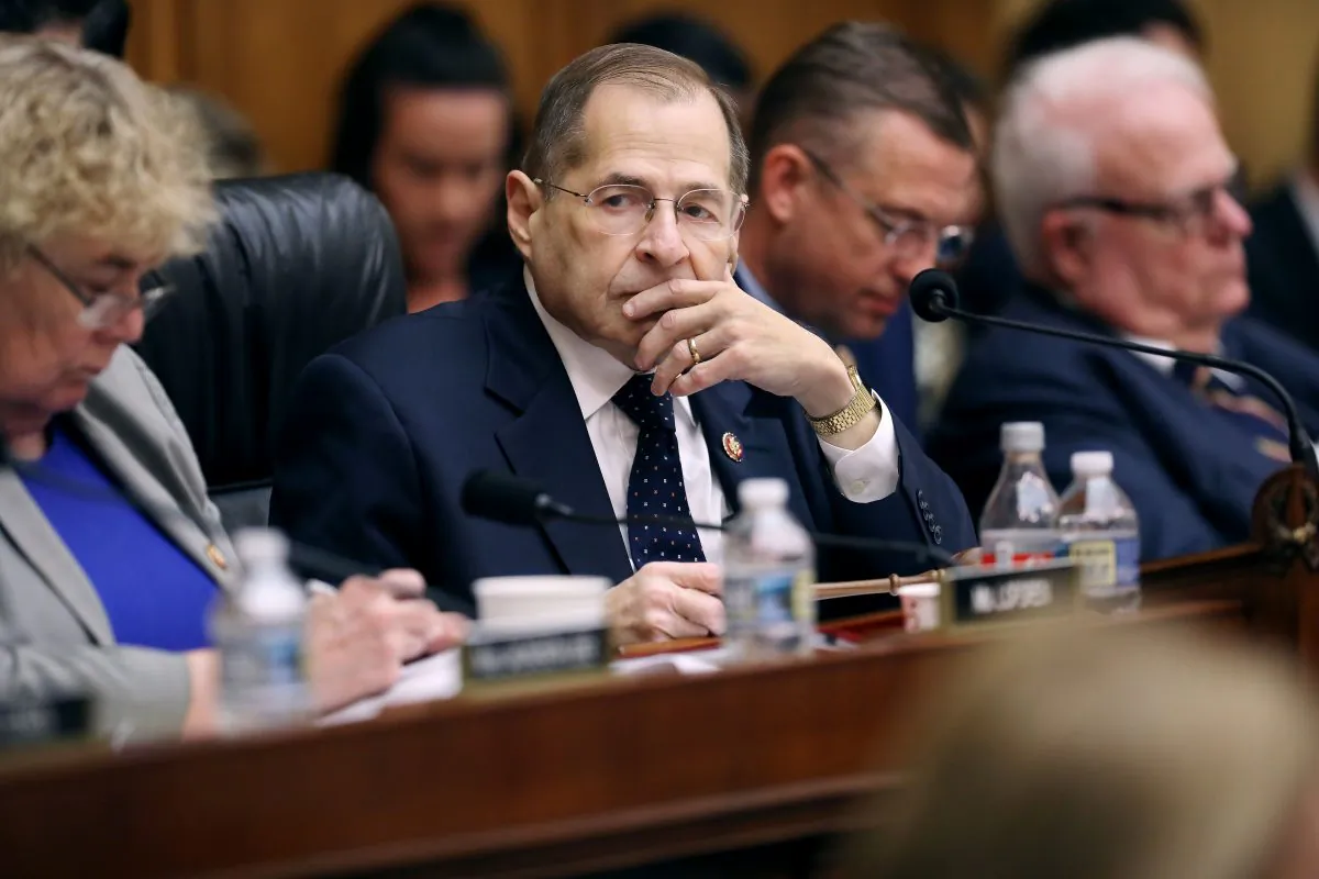 House Judiciary Committee Chairman Jerrold Nadler (D-NY) (C) presides over a mark-up hearing where members may vote to hold Attorney General William Barr in contempt of Congress, on May 08, 2019 in Washington, DC. (Chip Somodevilla/Getty Images)