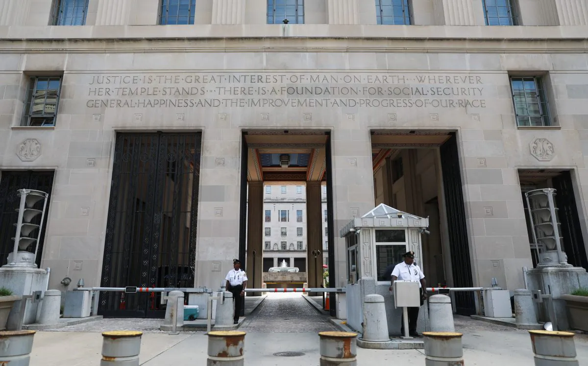 The Department of Justice in Washington on July 11, 2018. (Samira Bouaou/The Epoch Times)