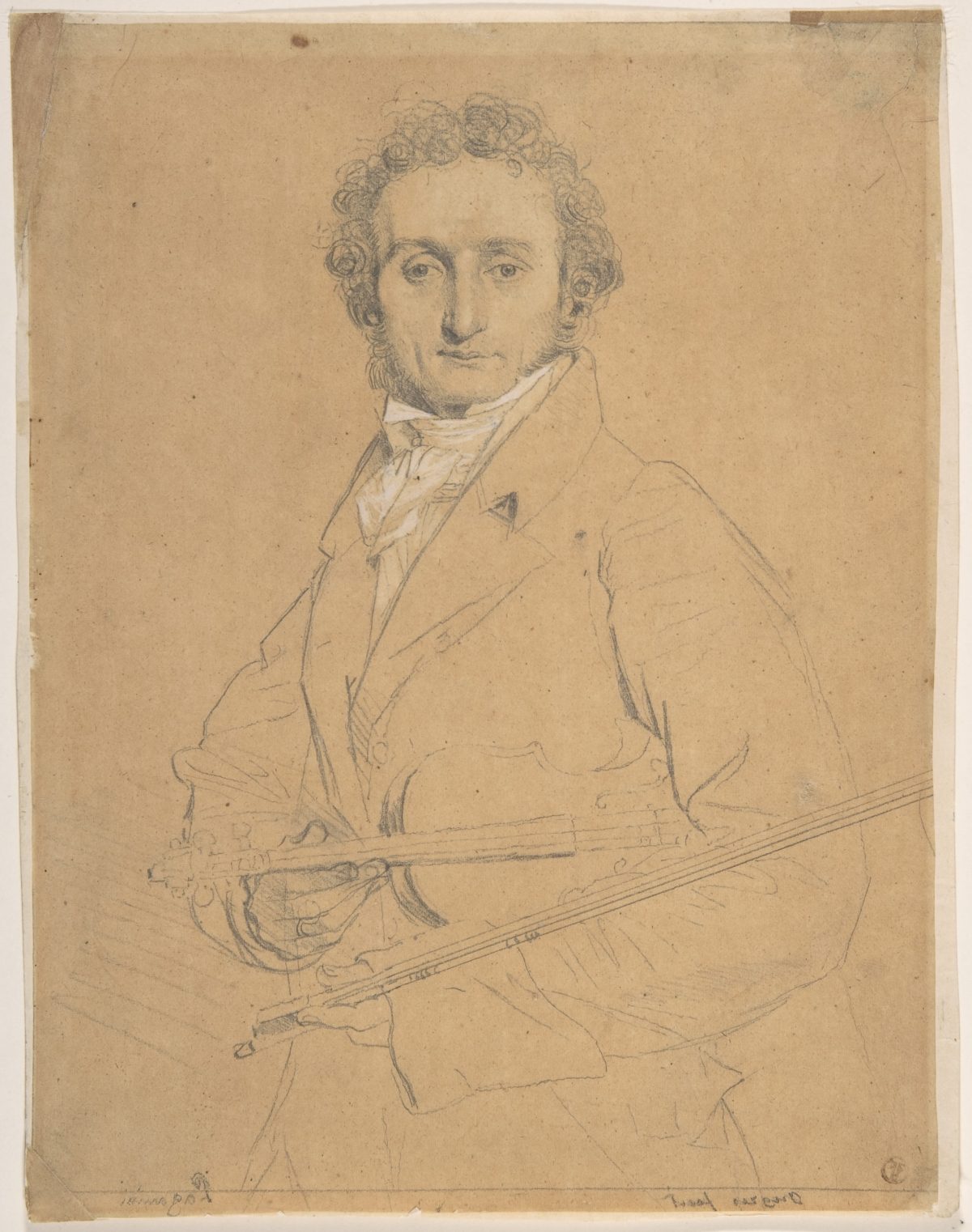 Musician holding violin