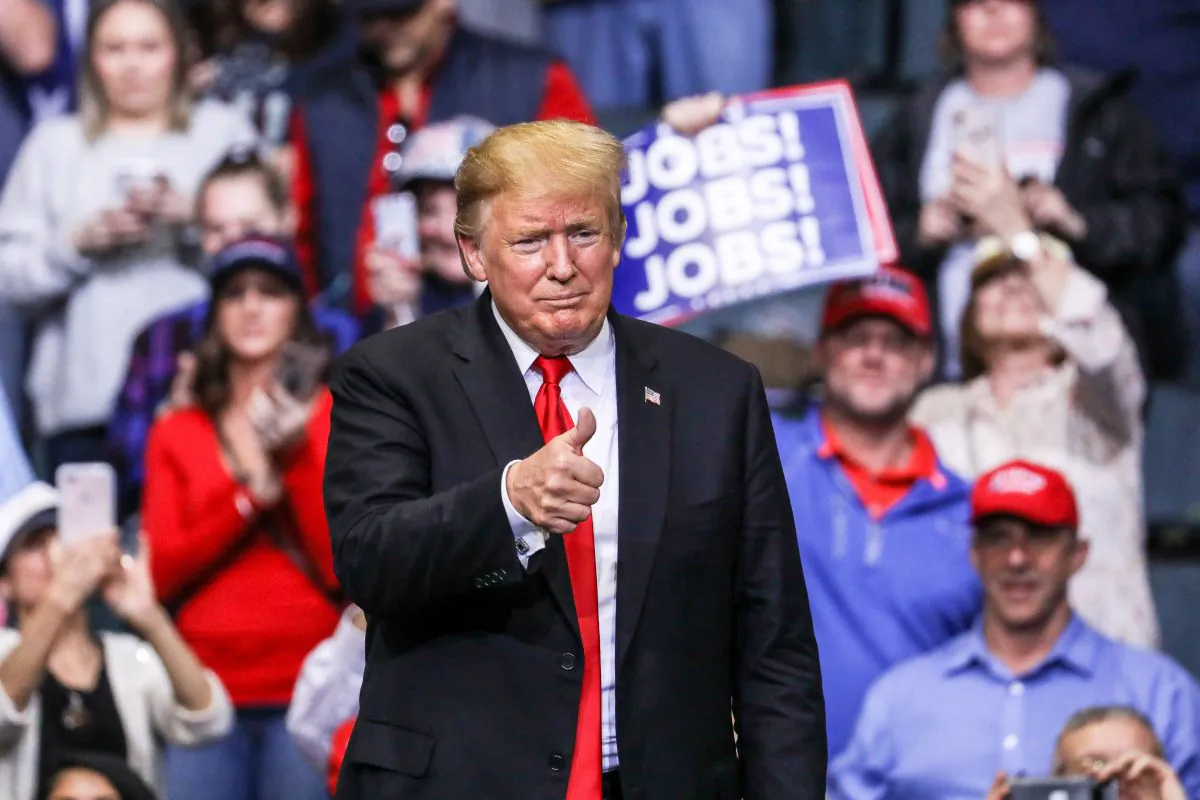 President Donald Trump at a MAGA rally in Grand Rapids, Mich., on March 28, 2019. (Charlotte Cuthbertson/The Epoch Times)