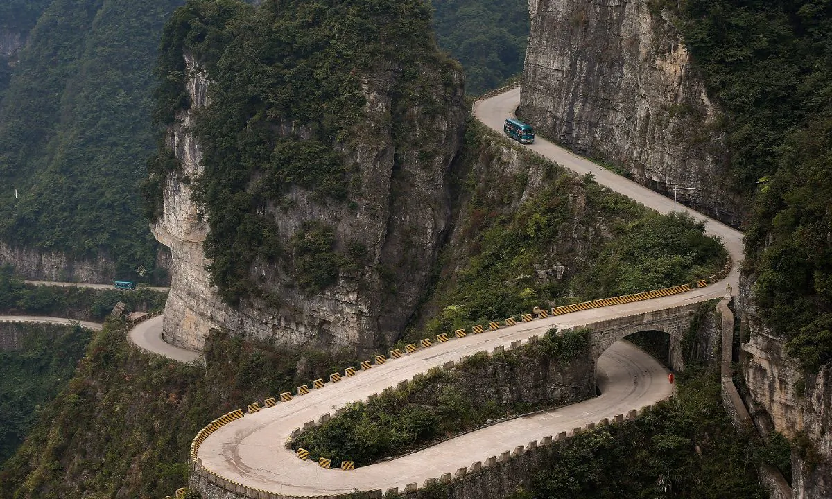 A mountainous road in China. (Lintao Zhang/Getty Images)