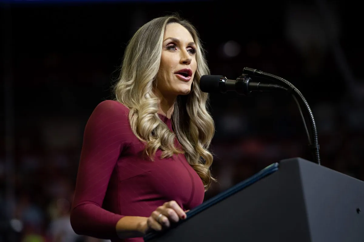 Lara Trump speaks during a campaign rally hosted by President Donald Trump at the Toyota Center in Houston, Texas, on October 22, 2018. (Saul Loeb/AFP/Getty Images)