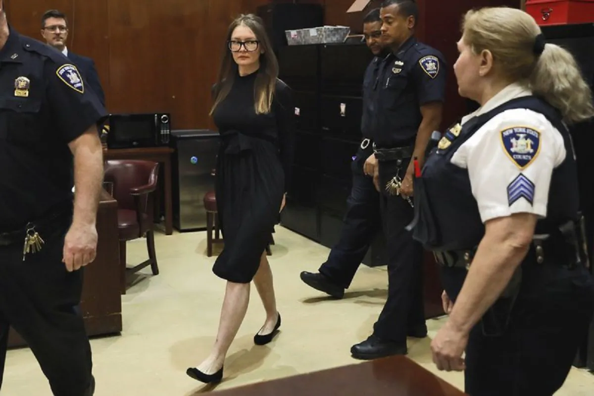 Anna Sorokin arrives for sentencing at New York State Supreme Court, in New York, on May 9, 2019.  (Richard Drew/AP Photo)