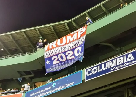Trump Supporter Unfurls ‘Keep America Great’ Flag at Boston’s Fenway Park, but It Gets Quickly Ripped Down