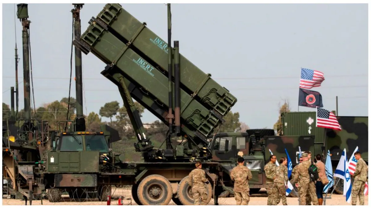 US army officers stands in front a U.S. Patriot missile defense system at the Hatzor Airforce Base on March 8, 2018. (Jack Guez/AFP/Getty Images)
