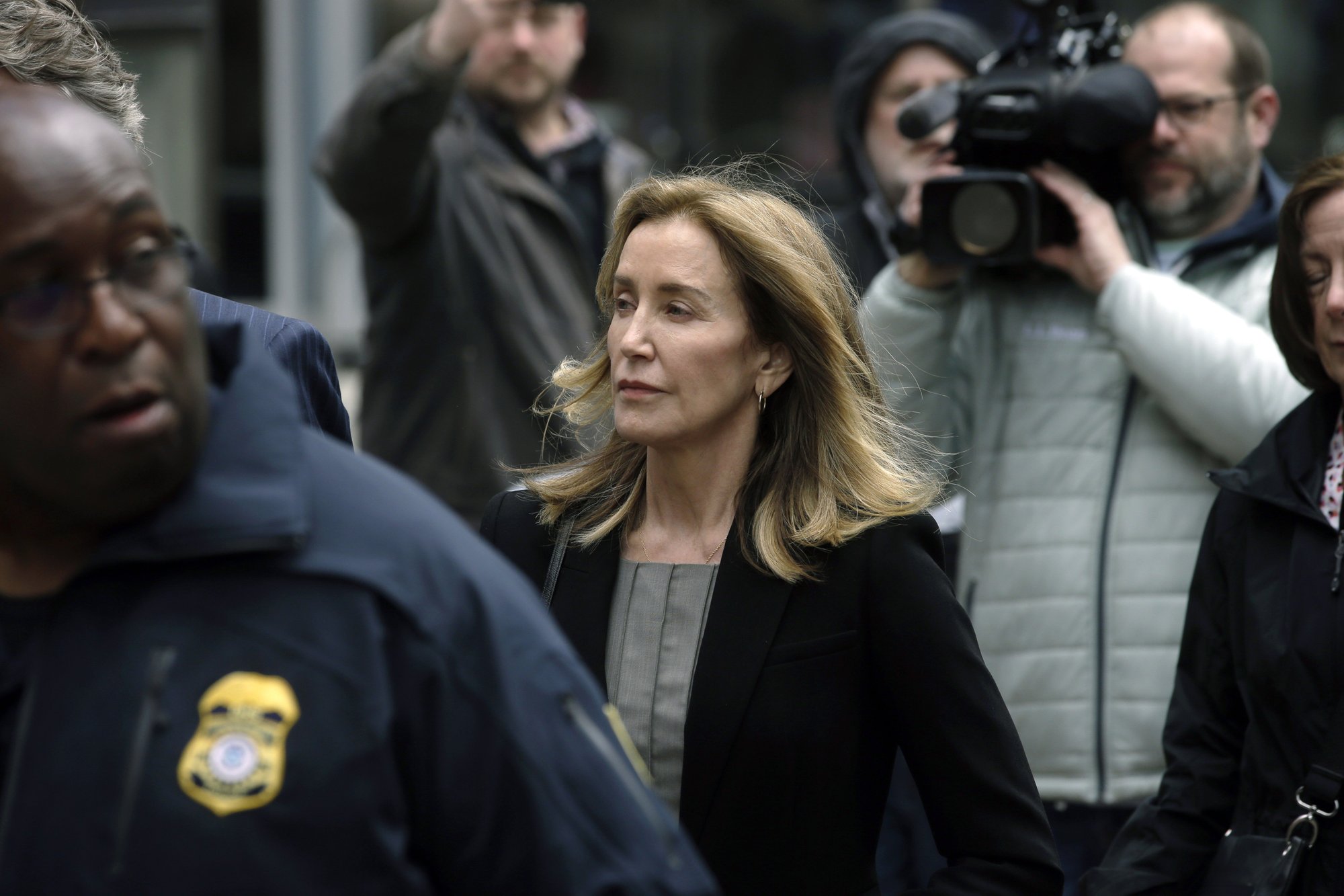 Felicity Huffman arrives at federal court