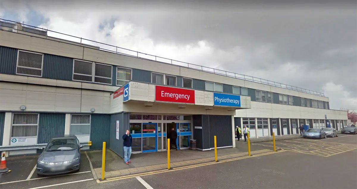 The exterior of Barnsley Hospital's Emergency Department in Barnsley, United Kingdom, in April 2017. (Screenshot/Google Maps)