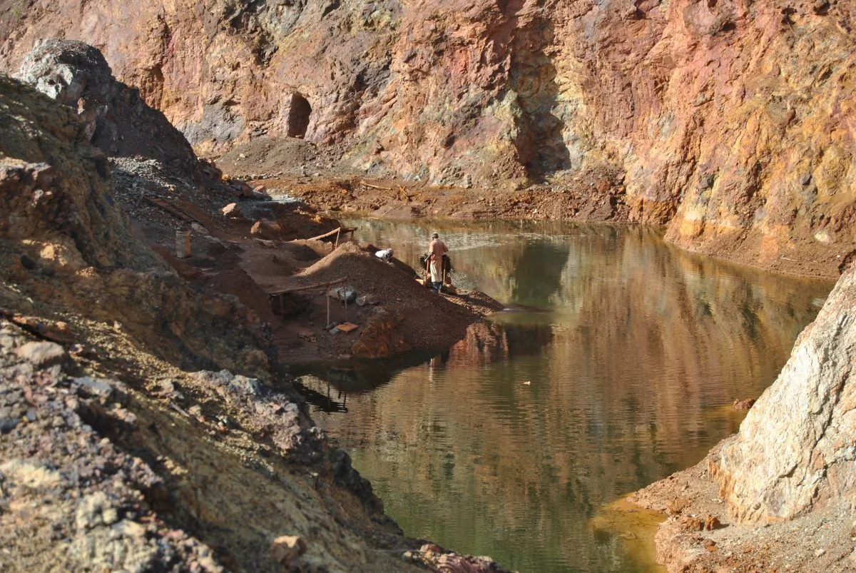 A view of the Macalder Mine in Kenya where the Omondis work at the moment, sieving sand in search of gold, on May 7, 2019. (Dominic Kirui for The Epoch Times)