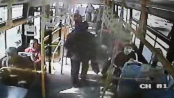 Bus couple fight