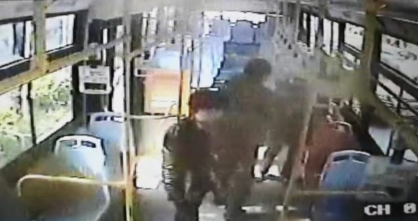 Couple bus fight