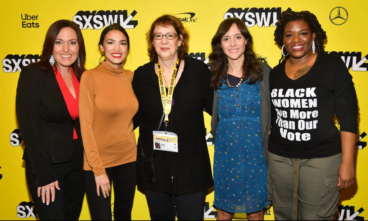 Amy Vilela, Alexandria Ocasio-Cortez, Janet Pierson, Rachel Lears, and Cori Bush attends the "Knock Down The House" Premiere  2019 SXSW Conference and Festivals at Paramount Theatre on March 10, 2019 in Austin, Texas. Matt Winkelmeyer/Getty Images for SXSW