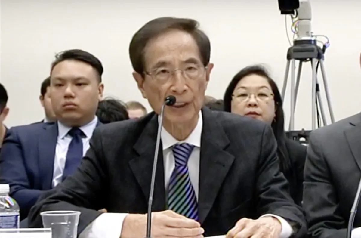 Martin Lee speaks during the U.S. Congressional-Executive Commission on China hearing in Washington on May 15, 2019.(Screenshot/YouTube)