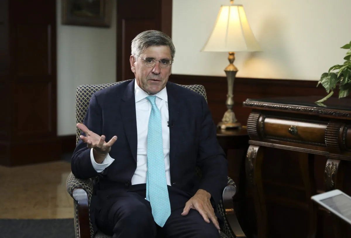 Economist Stephen Moore during an interview at The Heritage Foundation, in Washington on May 14, 2019. (Samira Bouaou/The Epoch Times)