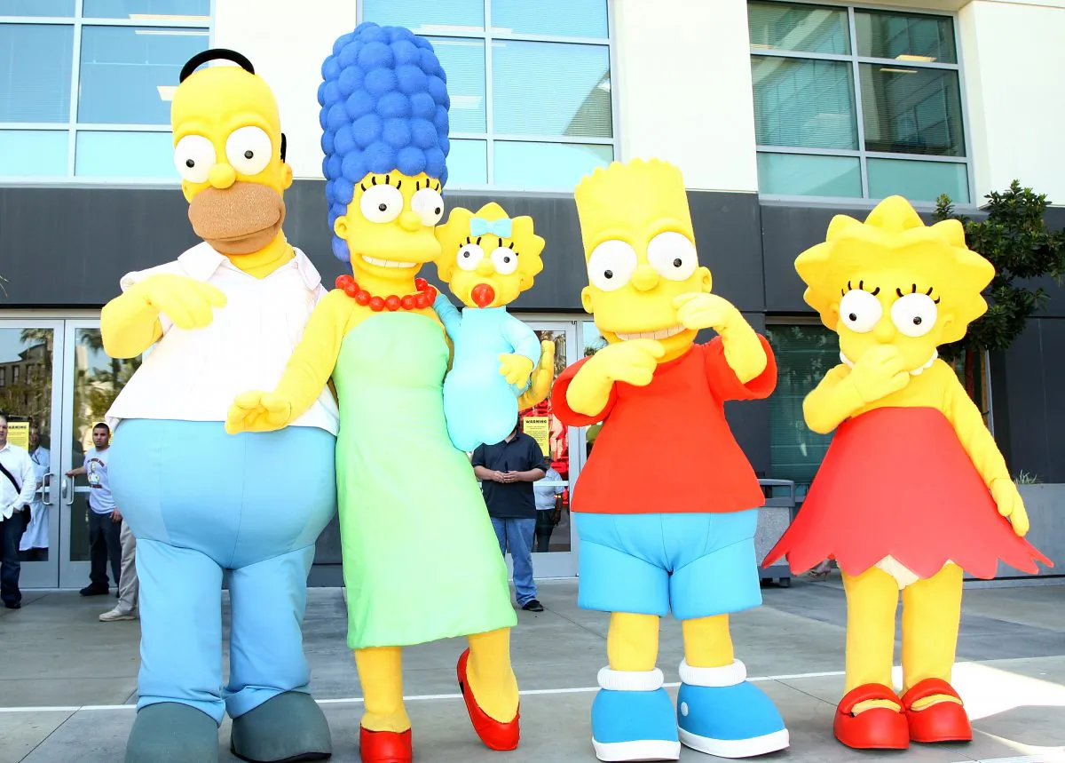 "The Simpsons" characters pose for a postage stamp dedication ceremony in Los Angeles, Calif., on May 7, 2009. (Alberto E. Rodriguez/Getty Images)