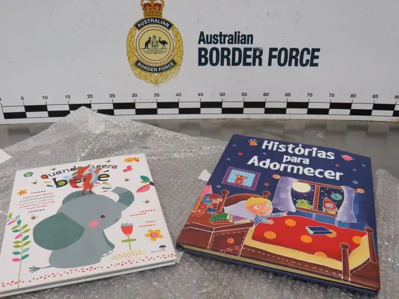 Officials have discovered more than $600,000 worth of cocaine hidden in children's books. (Australian Border Force)