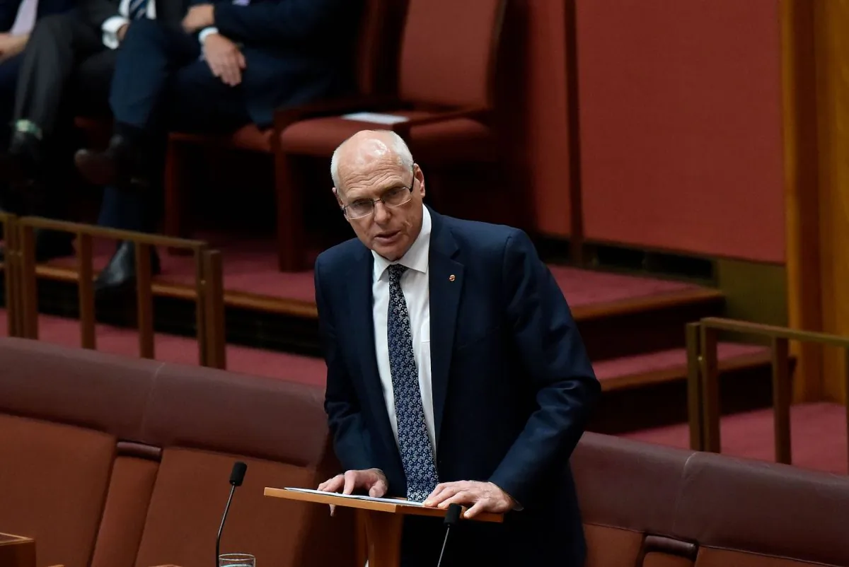 Senator Jim Molan delivers his first speech in the Australian Senate in Canberra, Australia on February 14, 2018. (Michael Masters/Getty Images)