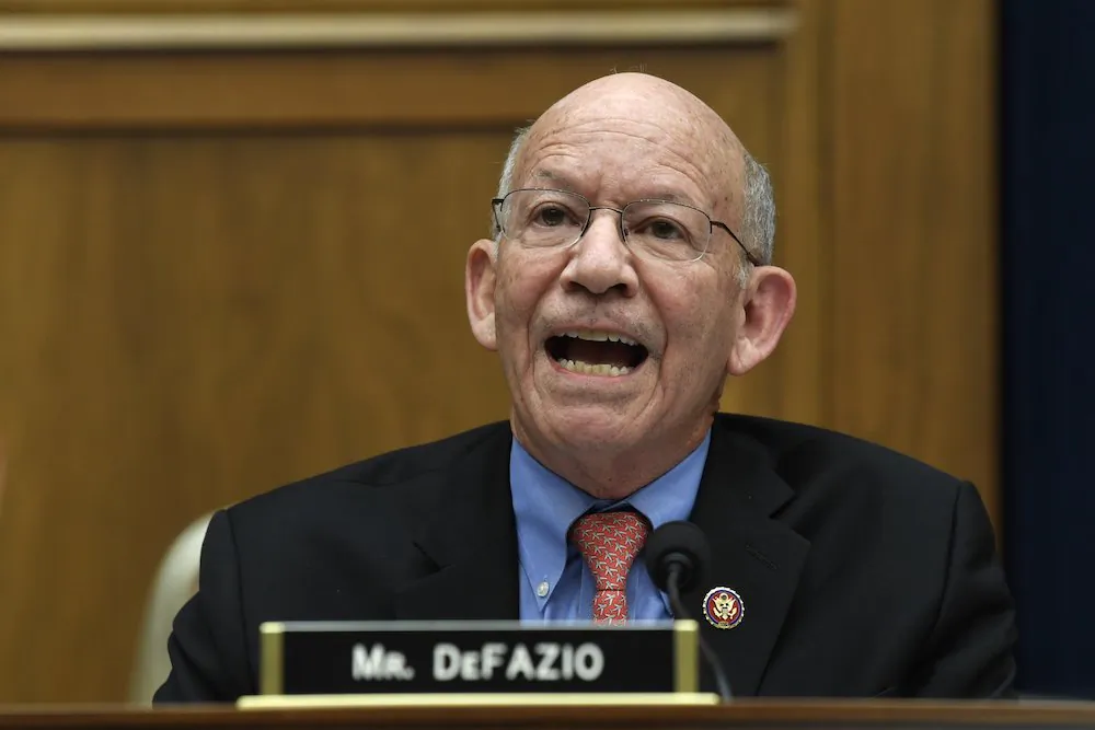 Rep. Peter DeFazio, D-Ore., speaks during a House Transportation Committee hearing on Capitol Hill in Washington, D.C., on May 15, 2019. (AP Photo/Susan Walsh)
