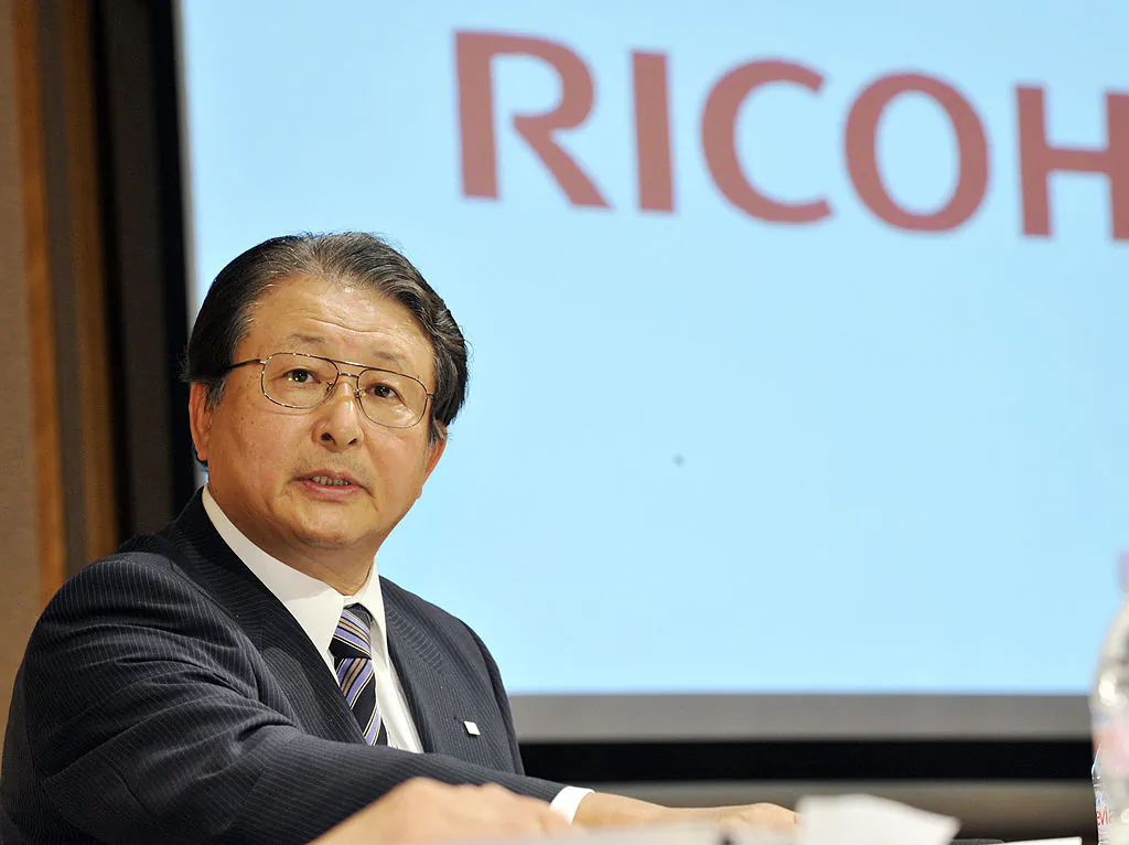 President of Japan's office machine giant Ricoh, Shiro Kondo addresses a press conference at a Tokyo hotel on Aug. 27, 2008. (Yoshikazu Tsuno/AFP/Getty Images)