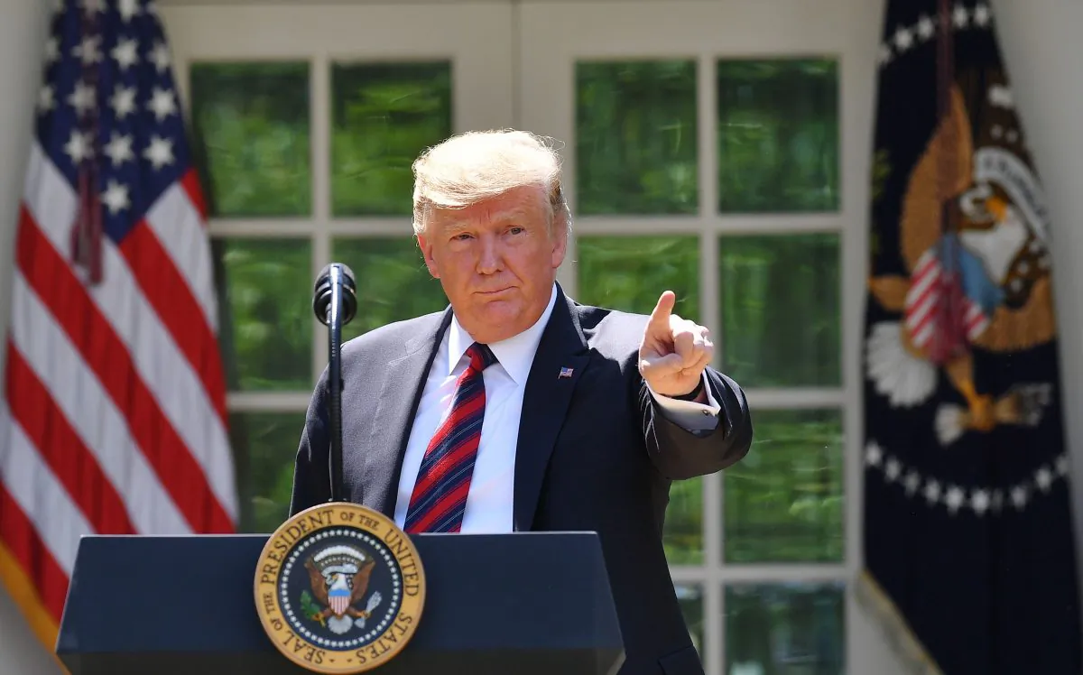 President Donald Trump at the Rose Garden of the White House in Washington on May 16, 2019. (Mandel Ngan/AFP/Getty Images)