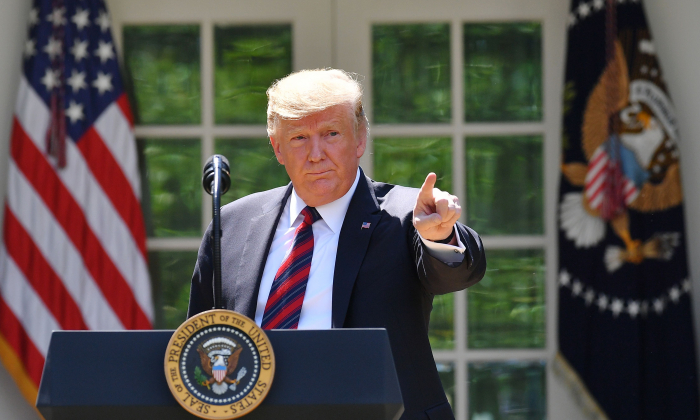 President Donald Trump at the Rose Garden of the White House in Washington on May 16, 2019. (Mandel Ngan/AFP/Getty Images)