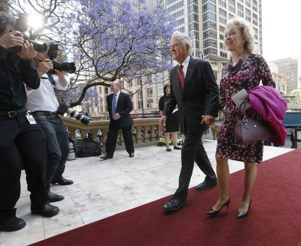 Former Australian Prime Minister Bob Hawke and his wife Blanche d'Alpuget
