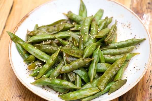 grilled sugar snap peas with sesame