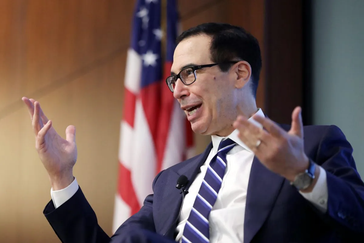 Treasury Secretary Steven Mnuchin at the Federal Deposit Insurance Corporation on April 24, 2019 in Arlington, Virginia. (Chip Somodevilla/Getty Images)