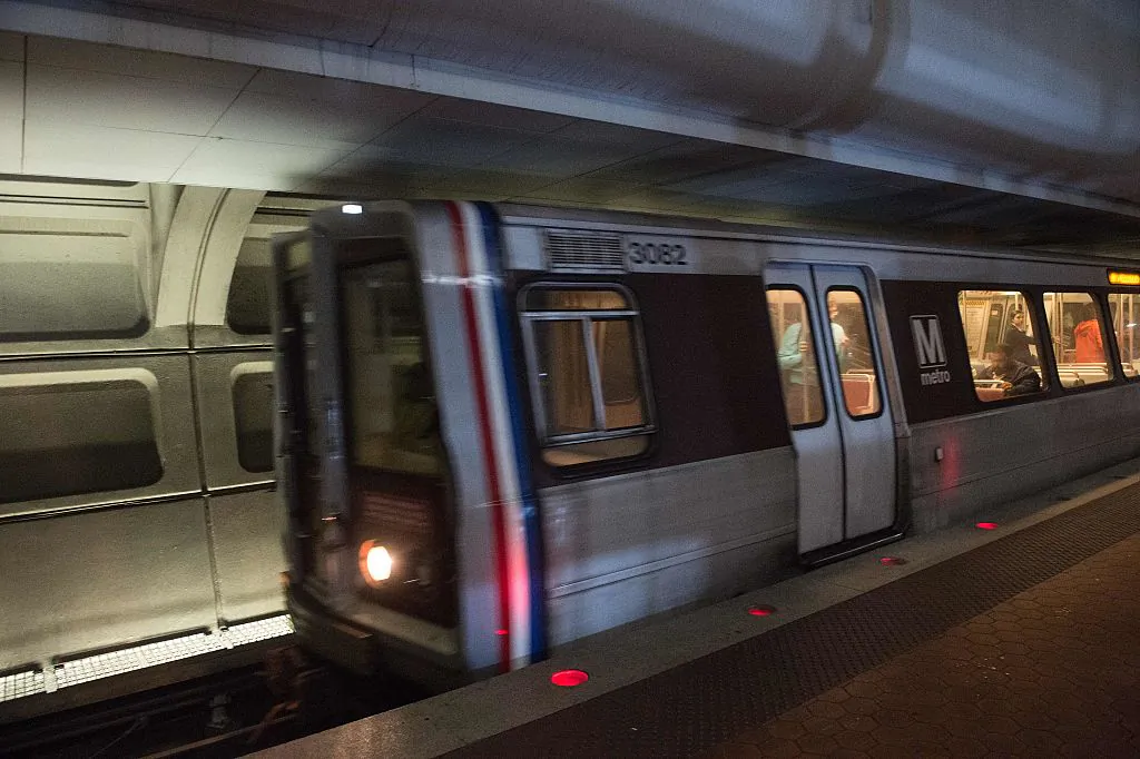 A Metro train enters the Farragut North station in Washington, on May 6, 2016. (Nicholas Kamm/AFP/Getty Images)