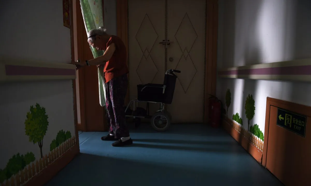 An elderly woman in a Chinese retirement home. (Greg Baker/AFP/Getty Images)
